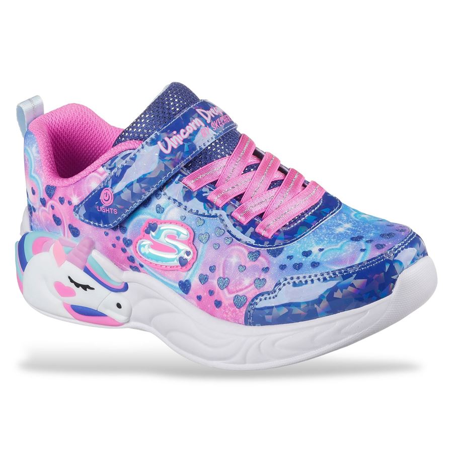 Unicorn Dreams Heart Sparkles S-lights scarpe da bambina Skechers | 303063LNVMT
